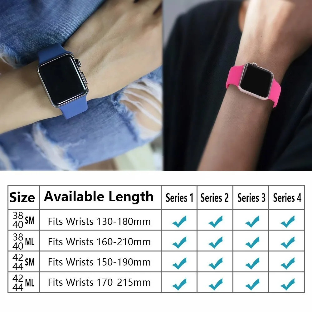 Silicone Strap For Apple Watch band 44mm 42mm iwatch series 5 4 3 2 1 Bracelet 40mm 38mm pulseira smart watch Accessories loop