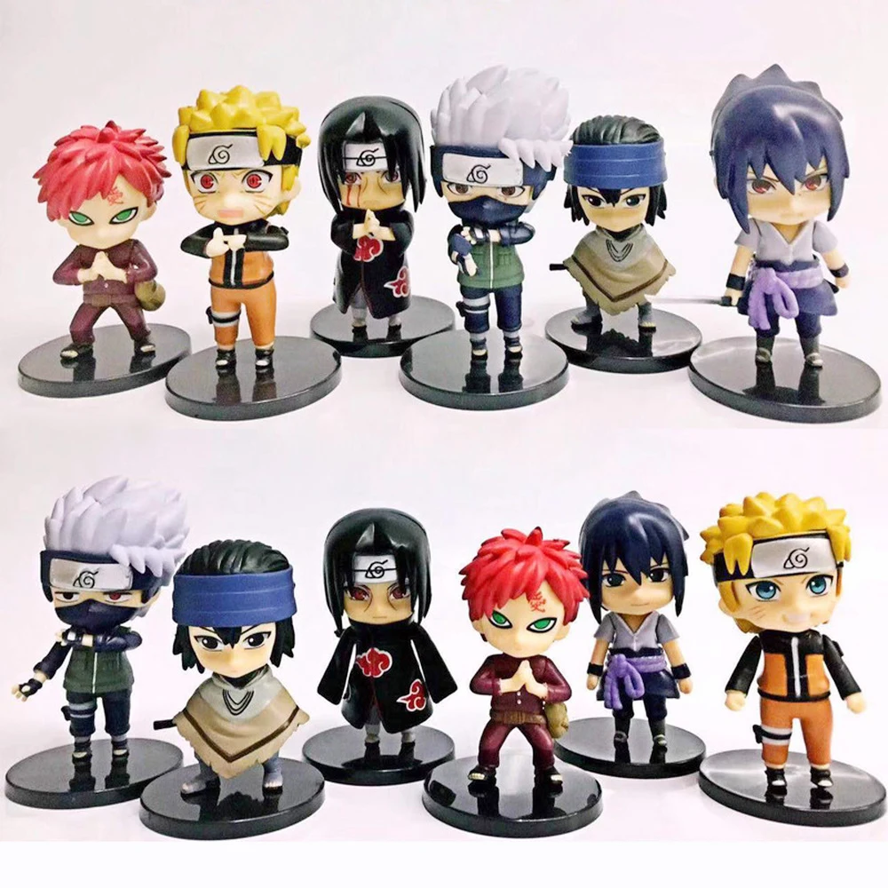 

6PCS/lot Q style Naruto Action Figure Toys Zabuza Haku Kakashi Sasuke Naruto Sakura PVC Model Doll Kids Toy A22#NO
