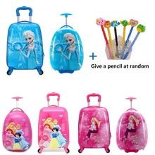 Cartoon Kids Rolling Luggage Trolley Case Children Travel Suitcase on Wheels 16/18 Inch Spinner Carry-Ons Boys Girls Wheeled Bag