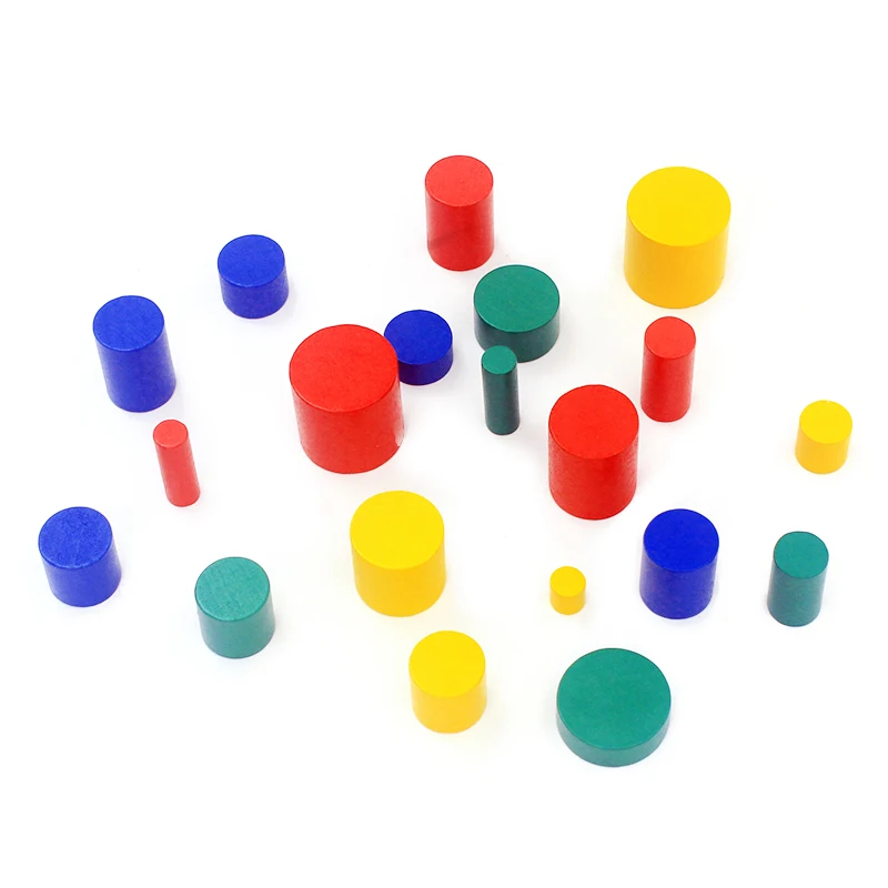 Wooden Toys Montessori 20Pcs Colorful Block Toy with Cards Color & Shapes Eudcational Toys for Children Kids 3 to 4 Years Old 4