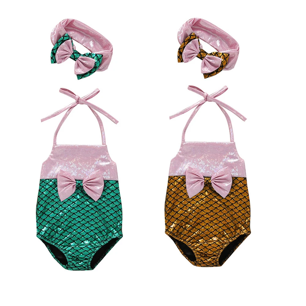 

CYSINCOS Girls' Bikini Character One-piece Swimwear Bikini Set 2020 Summer Bathing Suit Kids Baby Girl Mermaid Swimsuit Costume