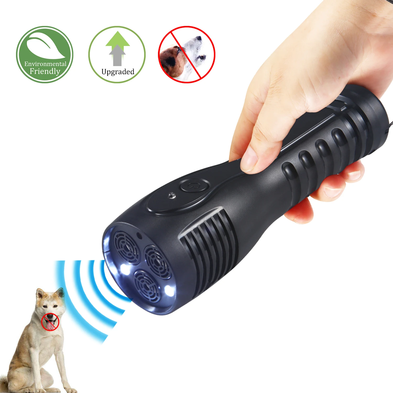 3 in 1 Black Red Anti Barking Stop-Barking Ultrasonic Dog Repeller Outdoor Bark Pet Trainer Pet Supplies