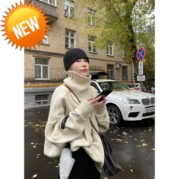 

turtleneck syiwidii sweater women plus size korean top pullover harajuku oversized long sweater sweaters fashion 2020 winter new