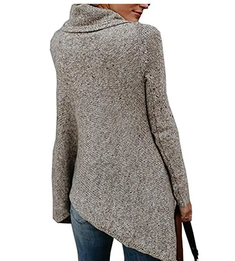 Mferlier плюс размер женский свитер 4XL 5XL 6XL шарф воротник с кисточками длинный рукав асимметричный подол Женская шикарная осенне-зимняя верхняя одежда