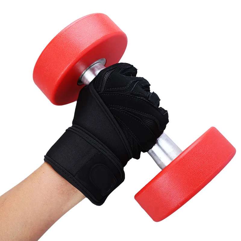 Тренажерный зал тяжелая атлетика, Спорт Защитные перчатки износостойкие анти-скользящие спортивные Напульсники перчатки