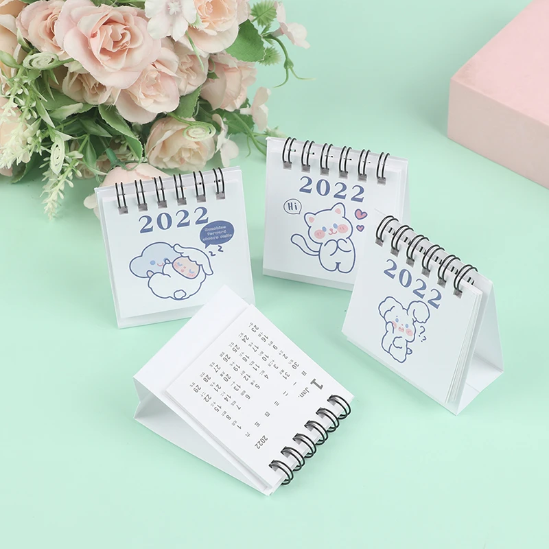 Bxat2akbrjyhsm Euone 2022 Cute Cartoon Animal Desk Desktop Calendar Flip Stand Table Office Planner