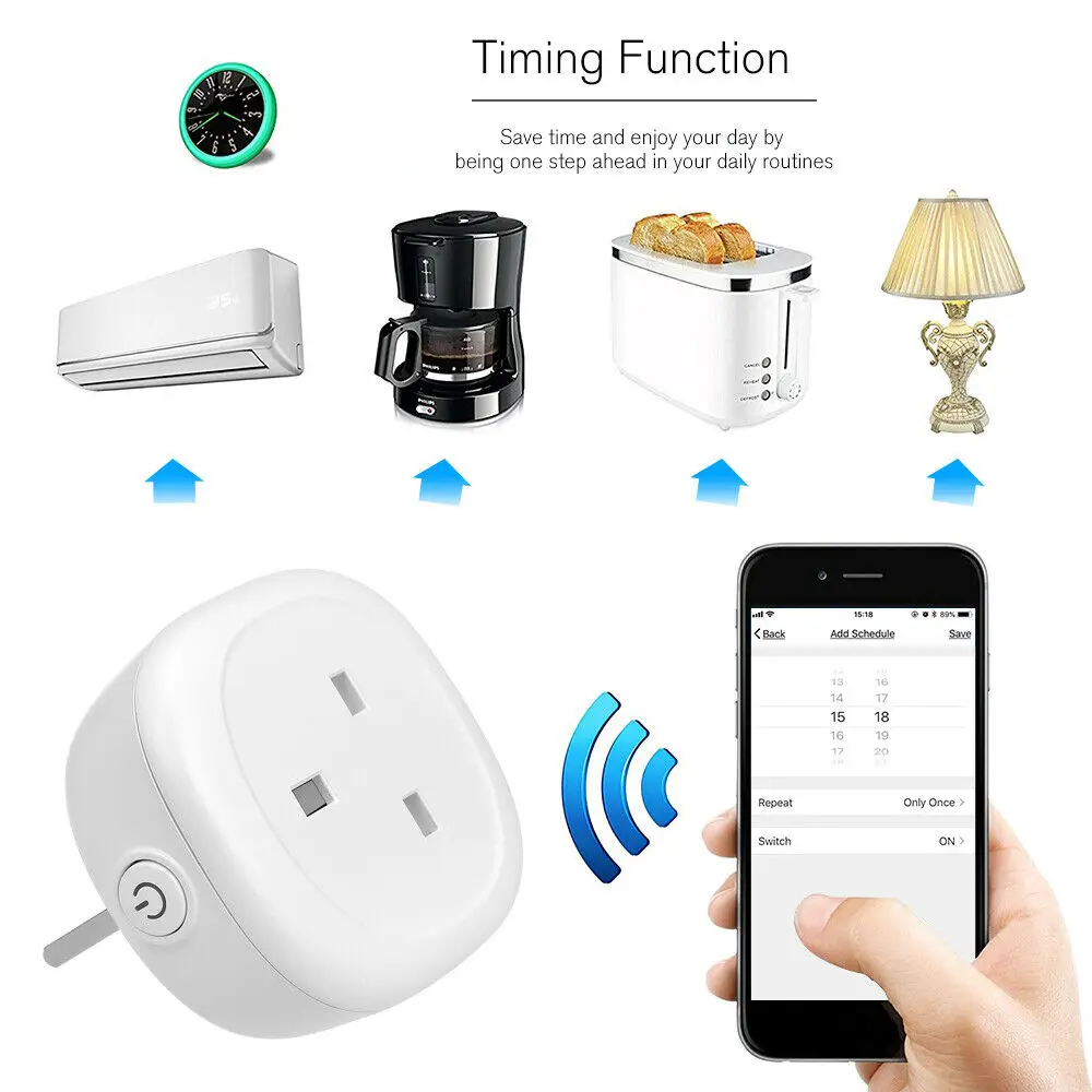 Интеллектуальная Share Smart wifi штепсельная розетка power Voice ПДУ для умного дома, с таймером, совместим с Alexa и Google Monitor UK Plug Outlet работает с Google Home Alexa IFTTT APP