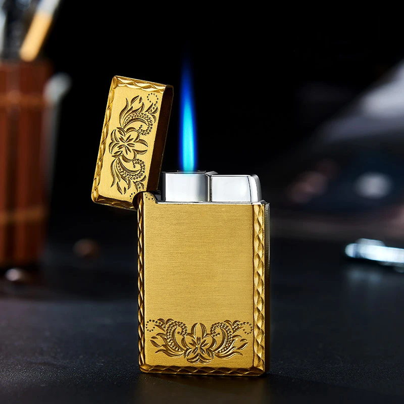 

2020 New 1300C Blue Flame Butane Turbo Lighter Square Mini Gas Lighter Metal Lighters Smoking Accessories Cigarettes Lighters