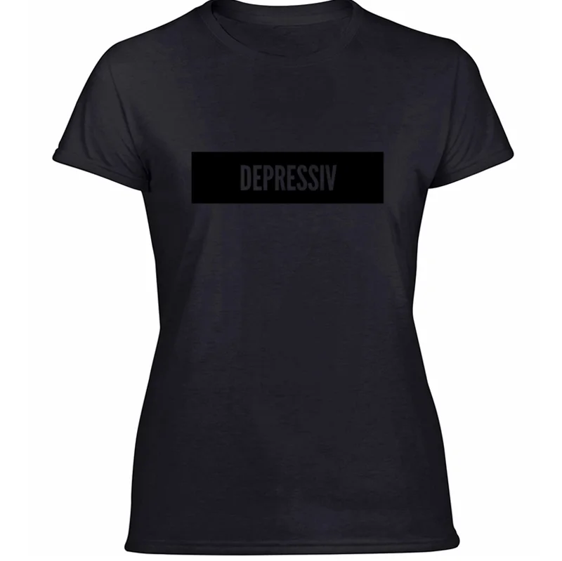 Новая модная Классическая футболка depressiv в немецком стиле для мужчин, трендовая Мужская футболка с надписью, интересный Топ Качество