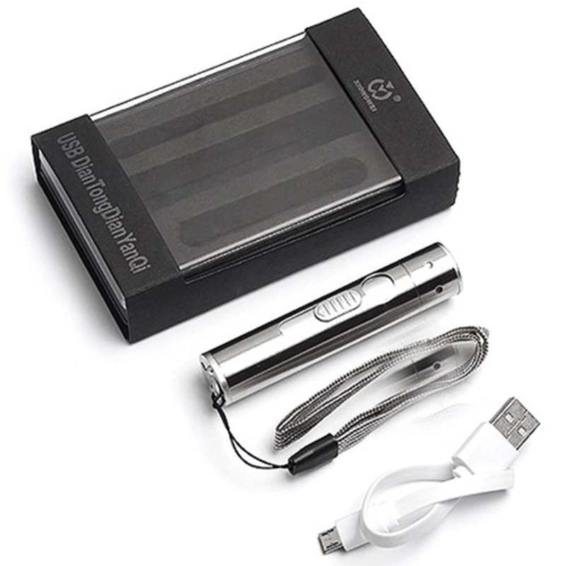 

Multifunction 3 In 1 Outdoor Mini Led Usb Charging Light Alloy Torch High Power Flashlight With Cigarette Lighter Flashlight