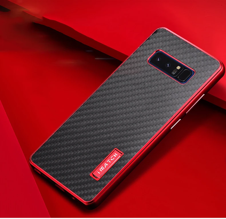 IMatch Настоящее углеродное волокно Алюминиевый металлический чехол для samsung Galaxy Note 8 роскошный полный защитный чехол для samsung Note 8 чехол