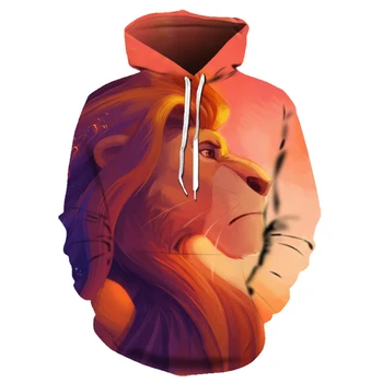 

Latest Casual Lion King Simba 3D Printing Cartoon Hoodie / Sweatshirt / Printing Men / Ladies Slim Long Sleeve Street Wea