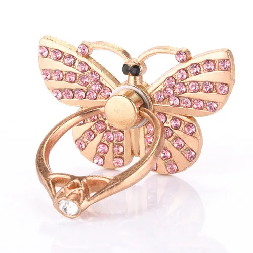 Butterfly Pink Универсальное кольцо для телефона Подставка для рук кольцо для телефона держатель Гнездо для iphone 8 7 360 градусов Универсальная автомобильная поддержка - Цвет: Butterfly Pink