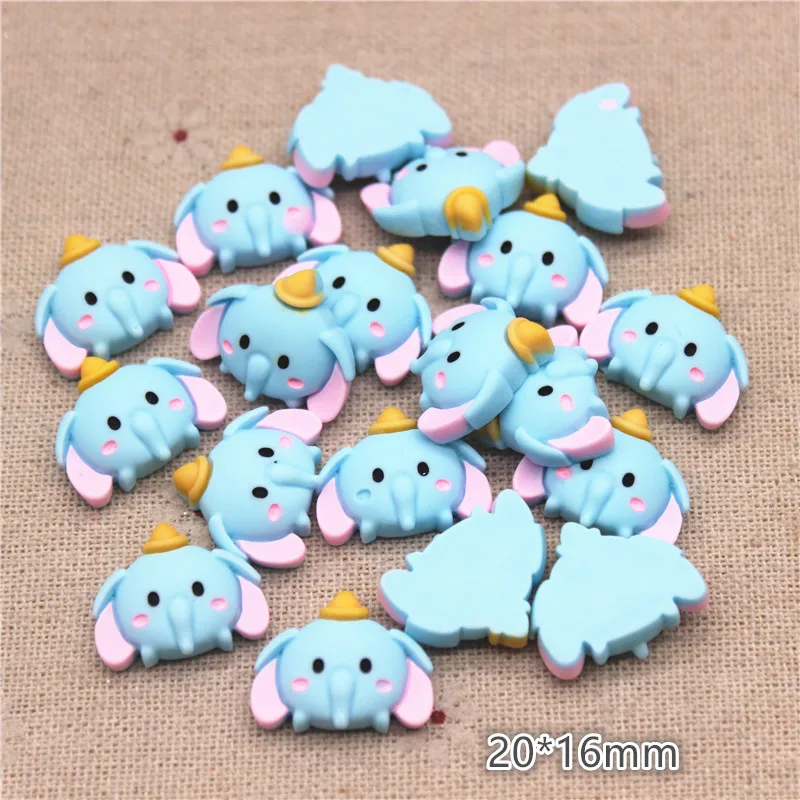 20 шт. милый резиновый Маленький слон с плоским основанием кабошон Сделай Сам