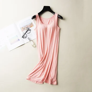 

Comfort Sleeveless Summer Nightdress With Chest Pad Women Vest Nightdress