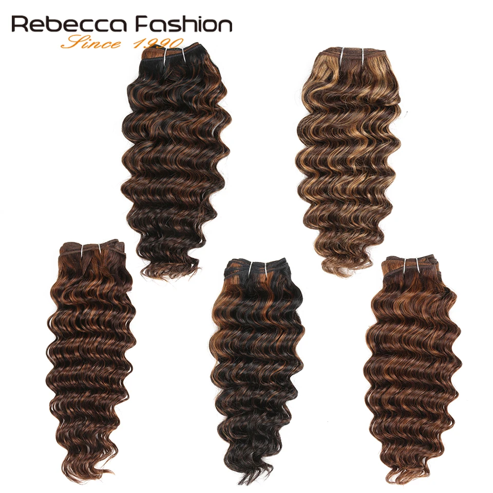 Rebecca, глубокая волна, бразильские вплетаемые волосы, пряди Remy, 5 цветов, человеческие волосы, пряди, 100 г, коричневый, блонд, для наращивания волос в салоне