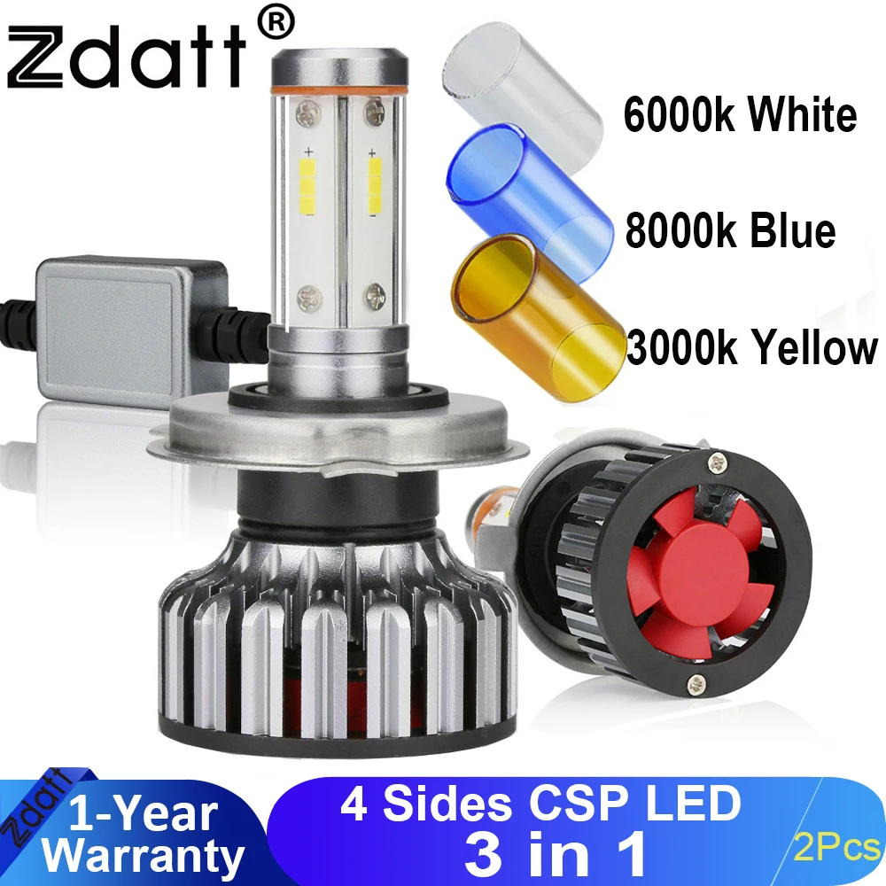 Zdatt H7 led лампы H4 светодиодные для автомобиля H11 головной светильник s Canbus 12000Lm 72W