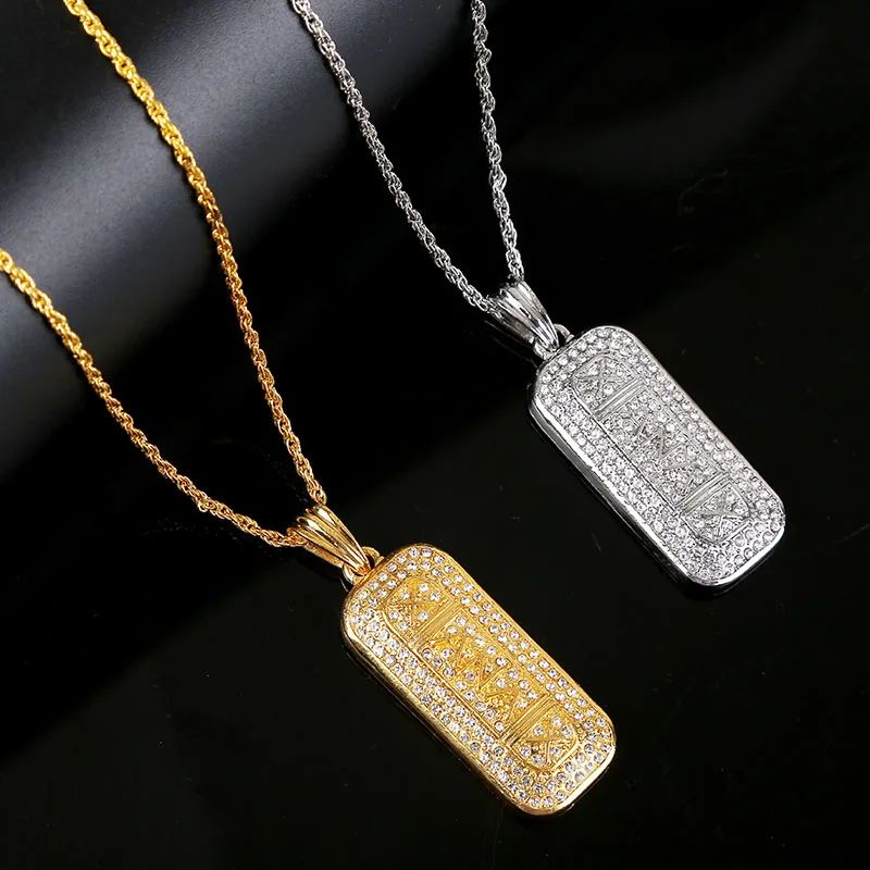 High Quality Trendy Xanax Pill Letter Pendant Necklace Women Men Hip Hop Jewelry Fashion Gold Silver Long Chain Necklaces Gifts