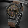 CURREN Mens Watches Top Luxury Brand Waterproof Sport Wrist Watch Chronograph Quartz Military Genuine Leather Relogio Masculino 2
