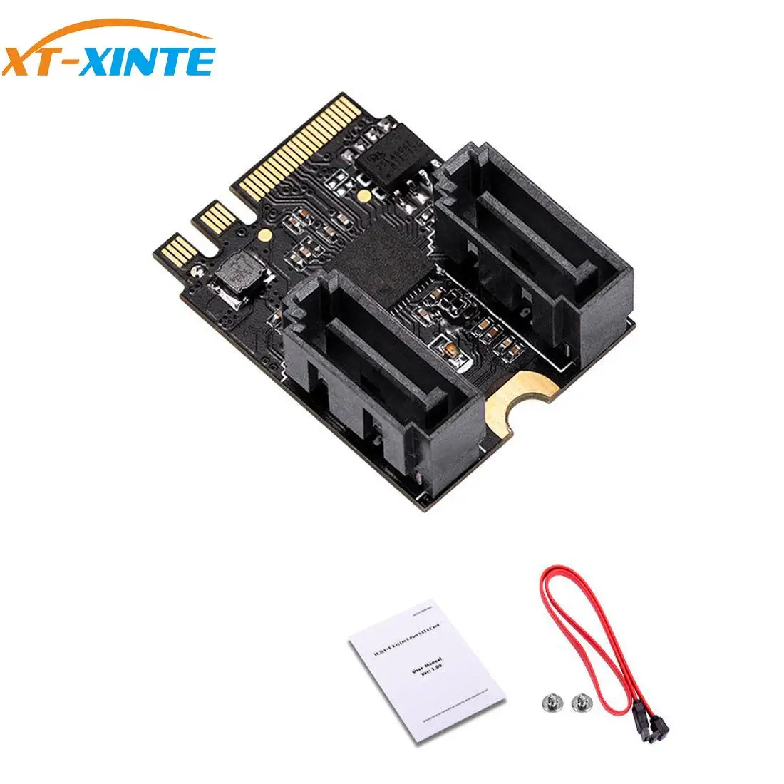 Бесплатная карта адаптера драйвера для M.2 Ngff Sata3 A + E ключ 2 портов SATA 6Gbp/s PCIe 3 0 шина
