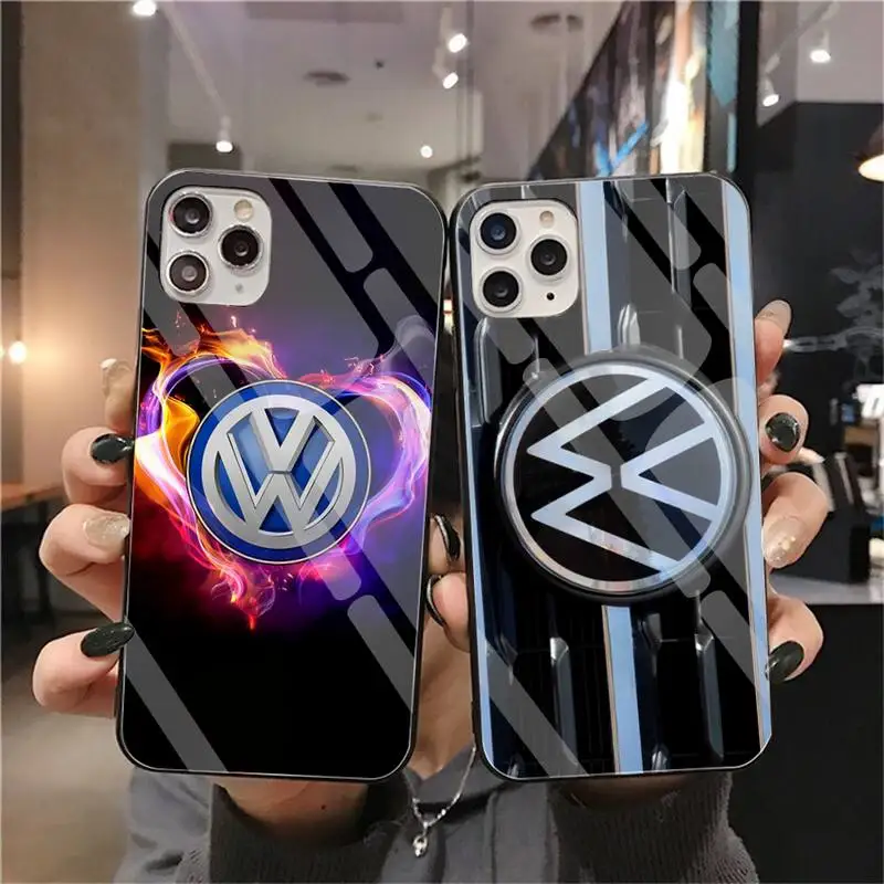 Автомобильный чехол для телефона Volkswagen закаленное стекло iPhone 12 pro max mini 11 Pro XR XS MAX