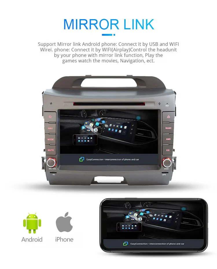 Best LJHANG Car DVD Multimedia Player Android 9.0 For Kia sportage 2010 2011 2012 2013 2014 2015 GPS WIFI 2 Din Car Radio Stereo Auto 6