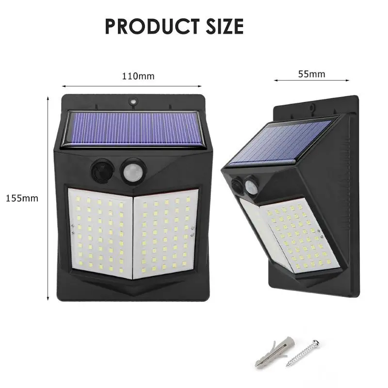 80 LED 122LED солнечный светильник солнечный Мощность PIR датчик движения настенный светильник уличная садовая лампа путь двора безопасность свет Солнечная лампа - Испускаемый цвет: 80 LED