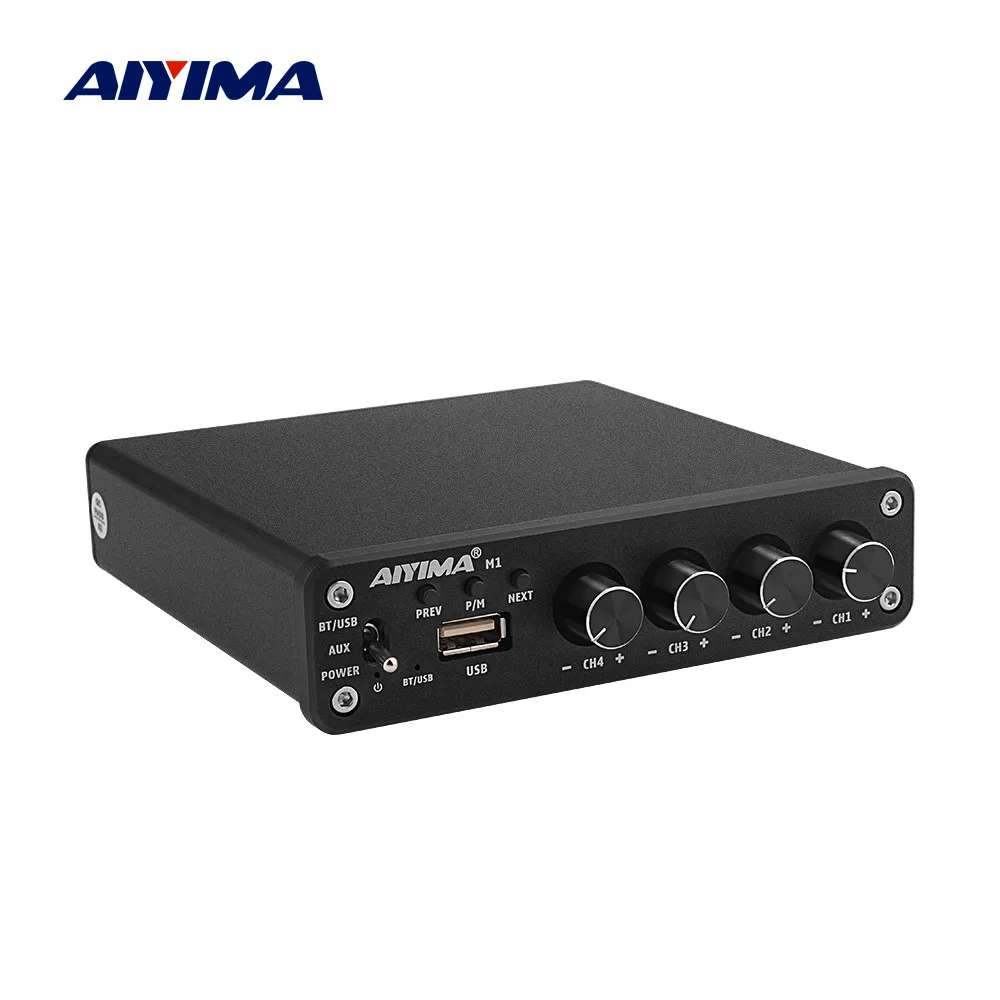 AIYIMA Bluetooth 5 0 усилители TPA3116D2 HiFi звуковой усилитель четырехканальный 50Wx4 домашний