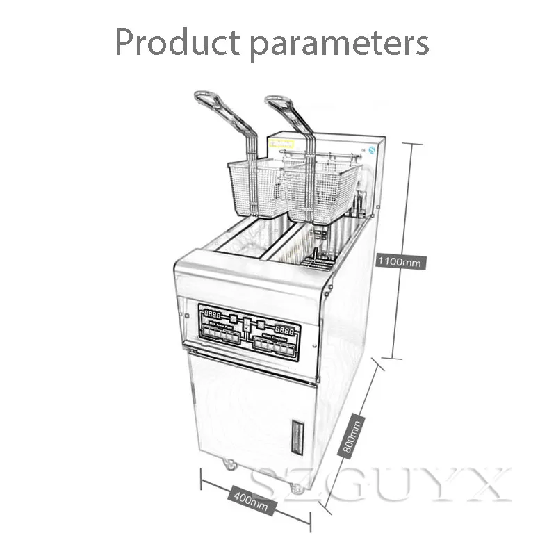 Интеллектуальное управление регулируемая температура нержавеющая сталь 28Л Высокая емкость двойной цилиндр электрические фритюрницы для картофеля фри машина