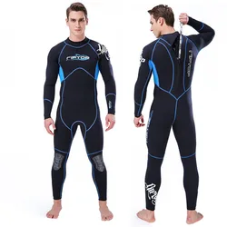 Wear-resistant long-sleeved wetsuit 3mm one-piece sunscreen super elastic warm unisex wetsuit wetsuit surfing snorkeling suit