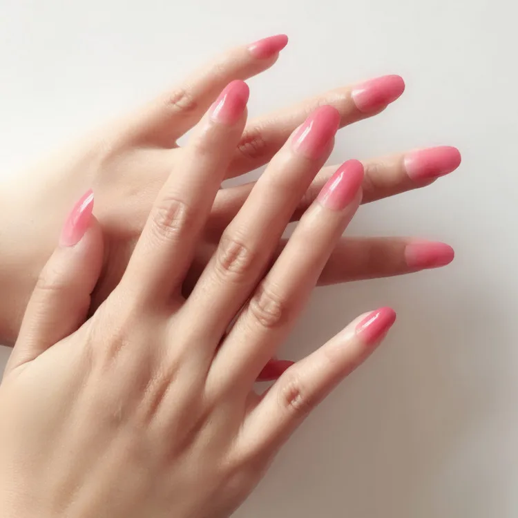 Jelly Deluxe Pinkred Ombré Nails Handmade Press on Nails  Etsy Canada