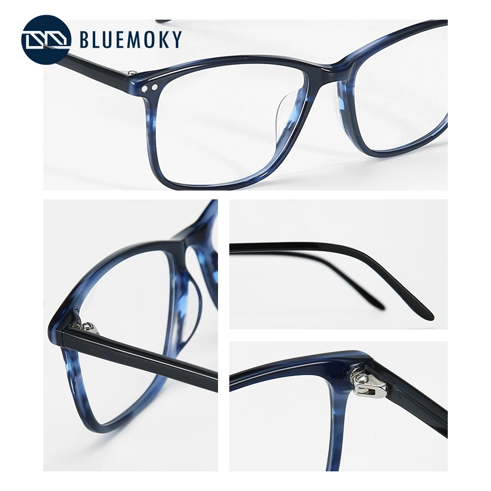 BLUEMOKY ацетатные очки, оправа полуовальная, модные очки, анти-голубые лучи, очки по рецепту, очки, BT3021