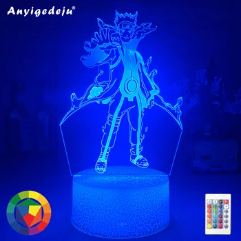 

New 3d Lamp Japanese Anime Naruto Kurama Figure Nightlight Gift for Kids Child Bedroom Decoration Color Changing Led Night Light