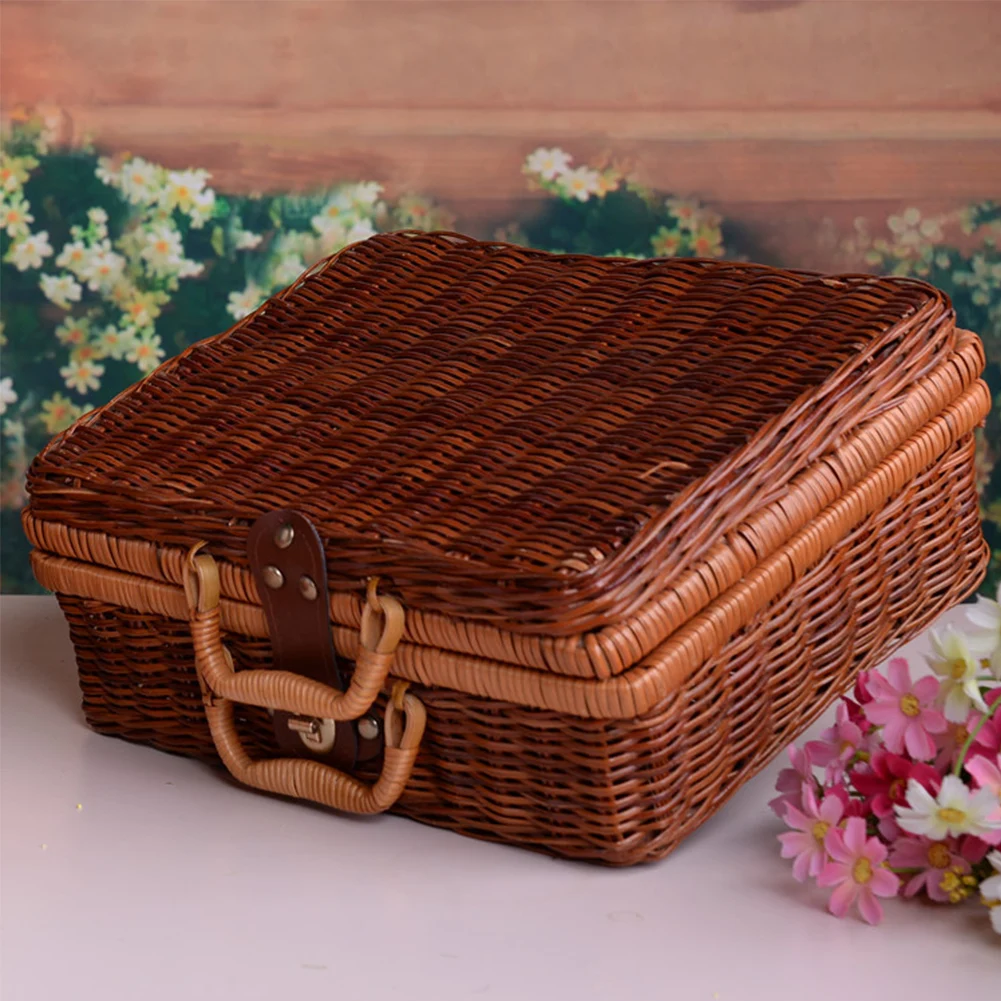 Чехол для хранения ручной работы, органайзер, полезная портативная плетеная коробка, прочная квадратная коробка
