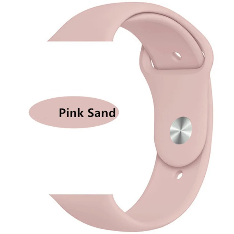 pink sand Силиконовый ремешок для apple watch band 44 мм 40 мм, correa, iwatch5/4/3/2, 38 мм, ремешок 42 мм монохромный Силиконовый Браслет apple watch band - Цвет ремешка: pink sand