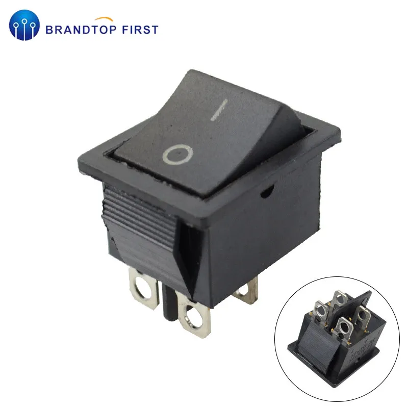 KCD4 кулисный переключатель Мощность переключатель 4 Пина 6Pin 15A 250VAC 20A 125VAC - Цвет: 4pin  black