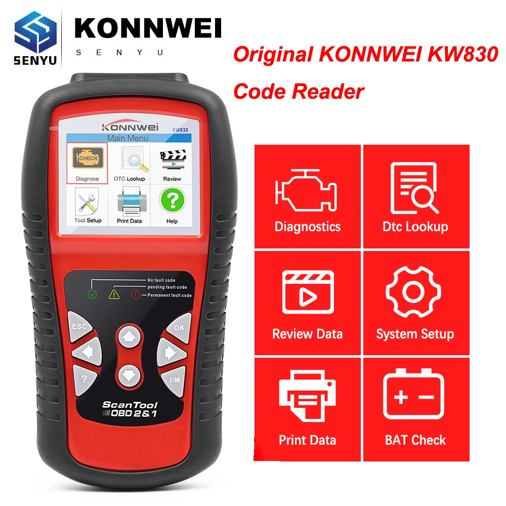 KONNWEI KW830 считыватель кодов KW830 OBD2 сканер бесплатное обновление OBD 2 OBD2 автомобильный диагностический инструмент лучше, чем ELM 327 ELM327