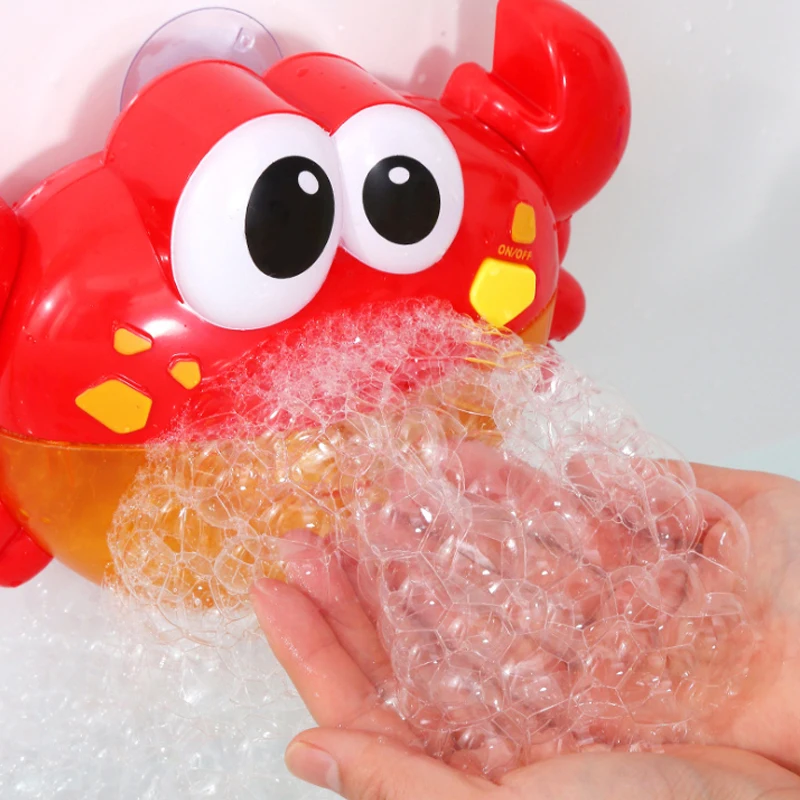 

Blowing Bubble Crabs Toys Baby Bath Bathtub Bubble Maker Outdoor Soap Machine For Children With Music And Lights Water Toy