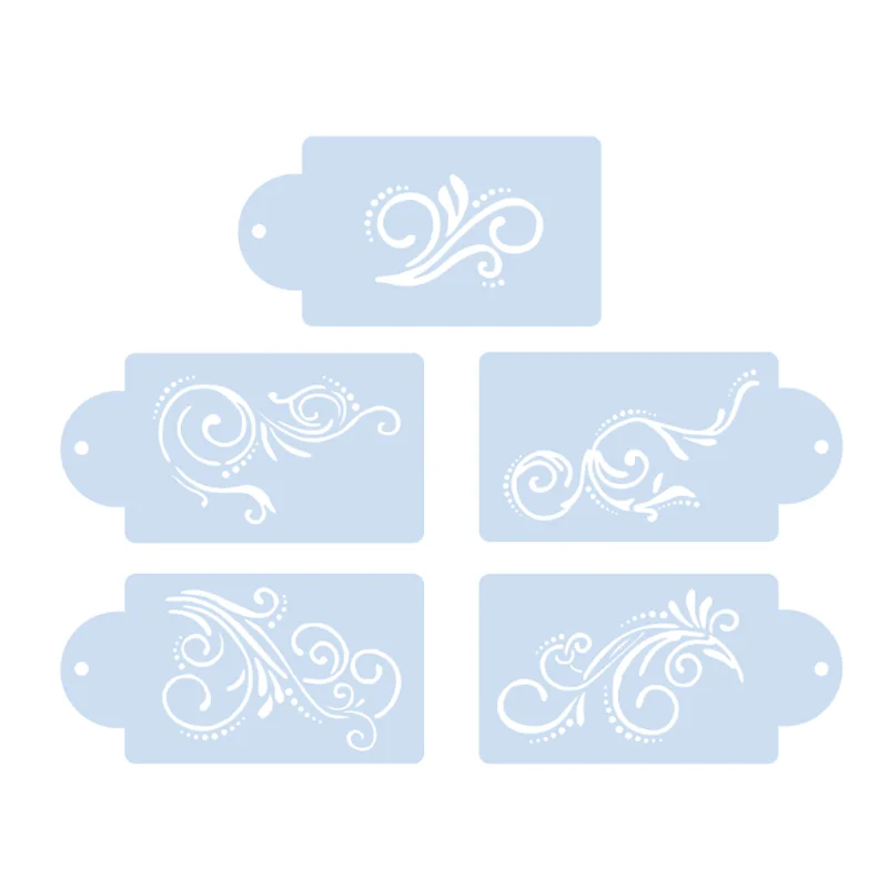 

5pc Cake Rim Spray Pattern Template Decoration DIY Graffiti Drawing Template Bullet Journal Stencils Reusable