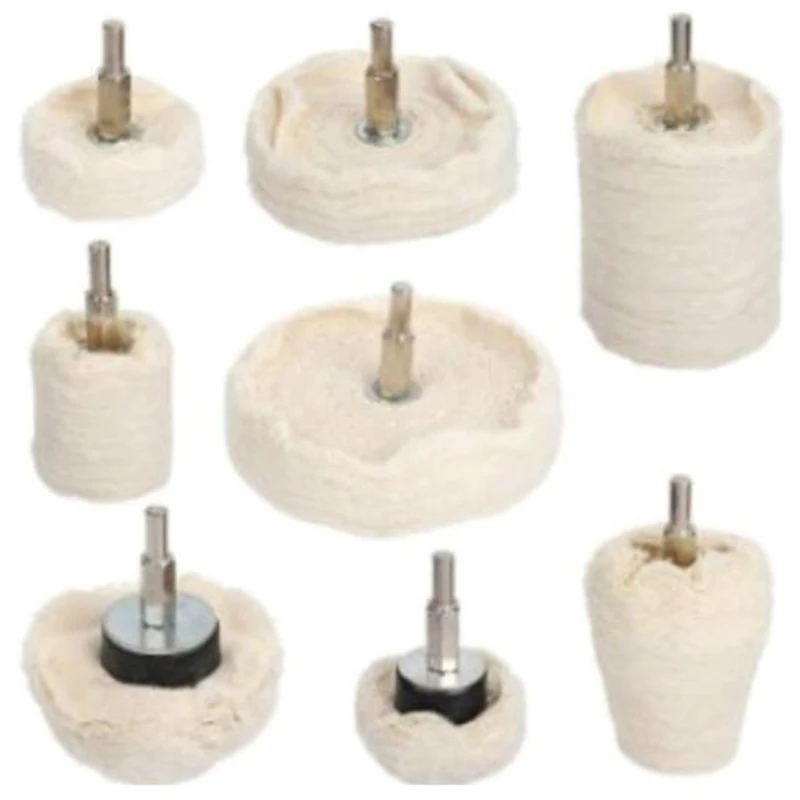 8 шт. белое тканевое колесо с ручкой зеркальная полированная Вощеная