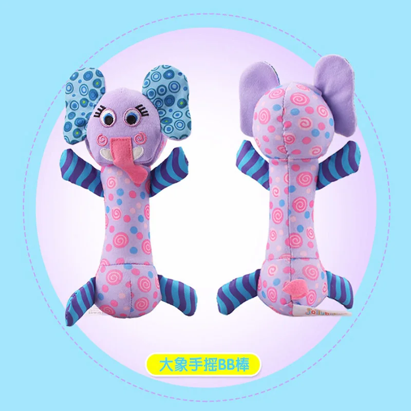 elephant Лучшая, мягкие игрушки с мультяшным животным, Детские ручные палочки, звуковые Мультяшные обучающие игрушки для новорожденных, плюшевые Веселые погремушки, игрушки Sonajas - Цвет: elephant