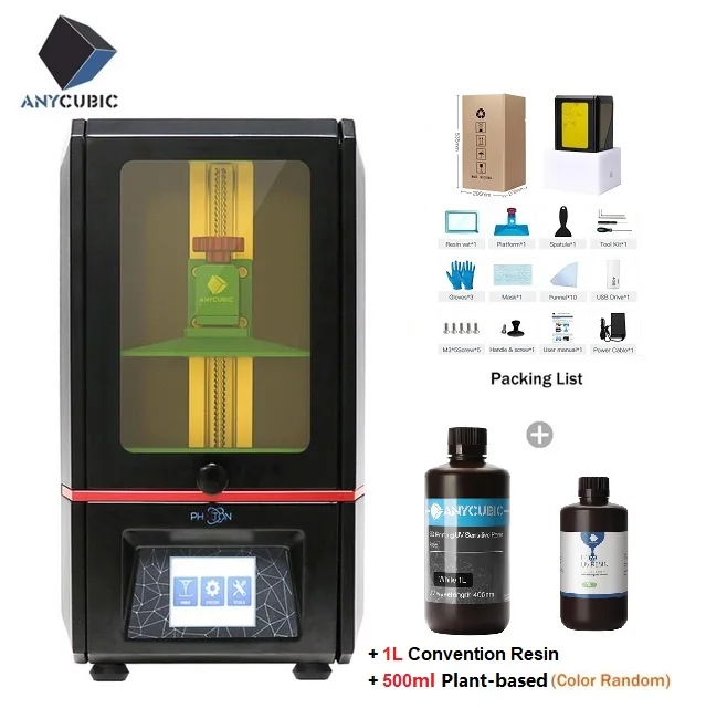 ANYCUBIC Photon SLA 3d Принтер Высокоточный УФ принтер ЖК 3d принтер офлайн печать Impresora 3d Drucker Impressora UV смола - Цвет: PT add 1L 500ml P-B