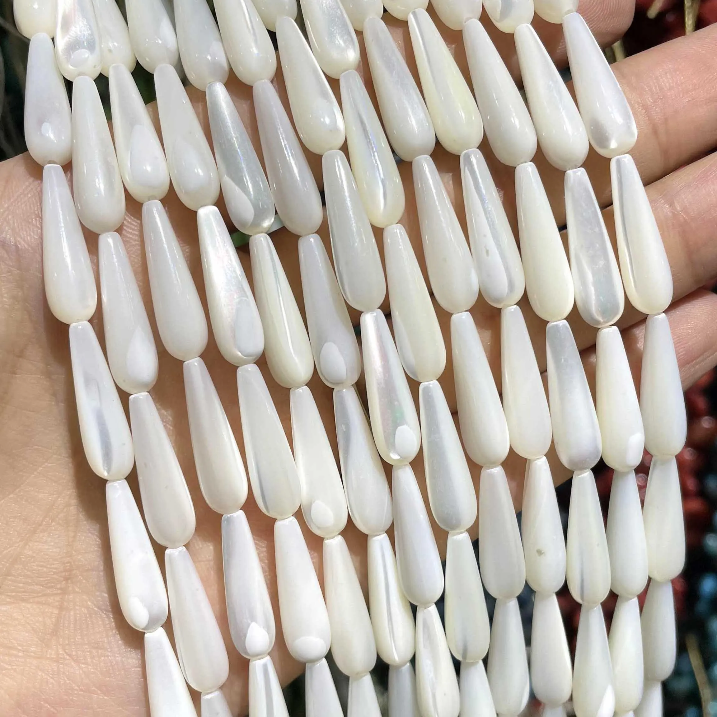 8 12 20mm Natürliche Wasser Tropfen Form Weiß Perlmutt Mopp Shell Perlen Für Schmuck Machen DIY Armband ohr Studs Zubehör