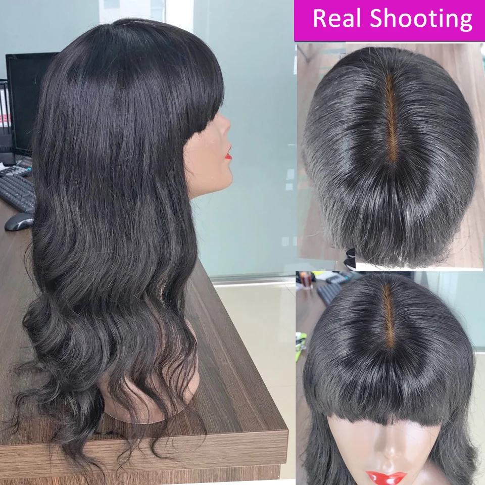 

wholesale wigs body wave wig Brazilian human hair wigs fake scalp lace wig with bangs cheap Human Hair Wigs For Women Non-Remy