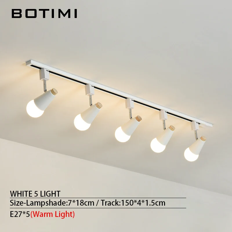 BOTIMI светодиодный потолочный светильник в длинном треке для гостиной поверхностного монтажа Потолочный Светильник Коридор Регулируемый осветительный прибор - Цвет корпуса: 5 Light-White