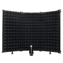 Microfone isolamento escudo 3-painel filtro de tela de vento dobrável com 3/8