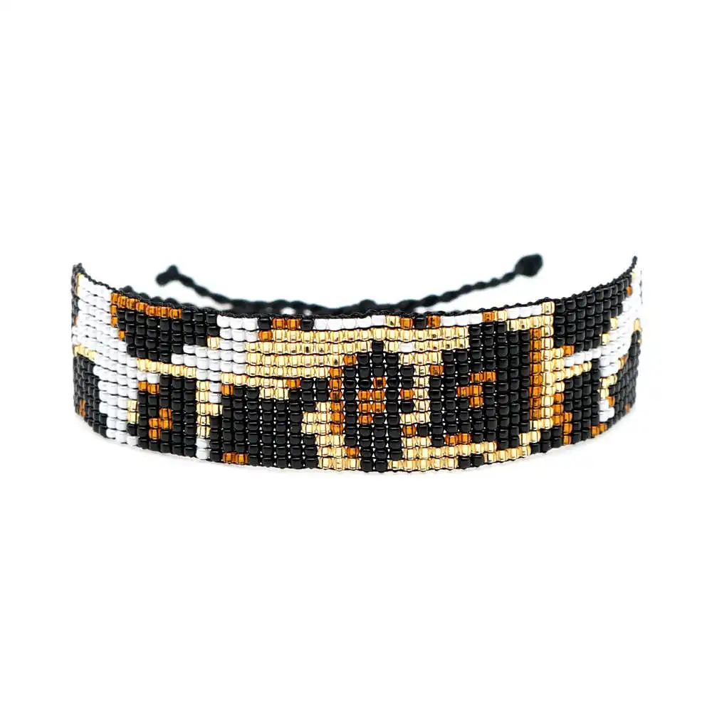 MG-B190003A Go2boho MIYUKI браслет Леопард браслеты Delica Leopar Браслеты Mujer Moda женские ювелирные изделия браслет ручной работы для ношения выше локтя тканые подарки - Окраска металла: MG-B190003A