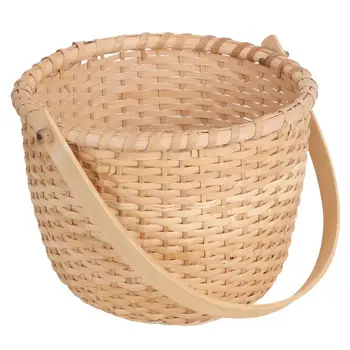 

metal 21.5x15.5cm Household Handmade Rattan Hand Basket Fruit Storage Basket Container Houseware( ) foldable laundry basket