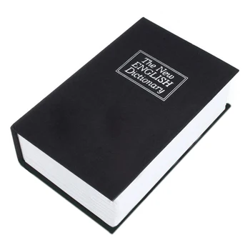 

New Dictionary Book Secret Hidden Safe Key Lock Cash Money Jewellery Locker Box Color:Black