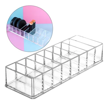 

8 Compartment Salon Holder Eyeshadow Palette Transparent Storage Box Makeup Small Item Acrylic Compact Organizer Pressed Powder